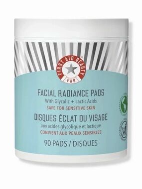 First Aid Beauty Facial Radiance Pads with Glycolic + Lactic Acid, 90 ct
